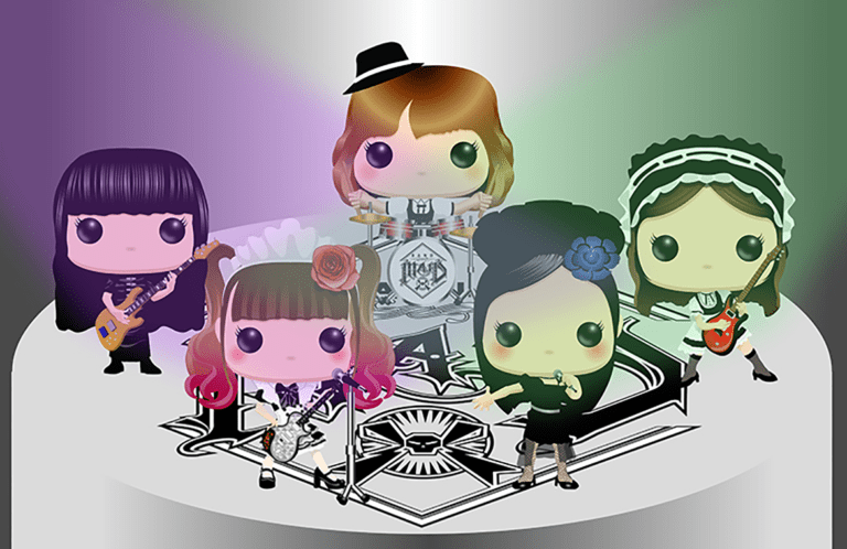 pop designs of Japanese all girls rock band
