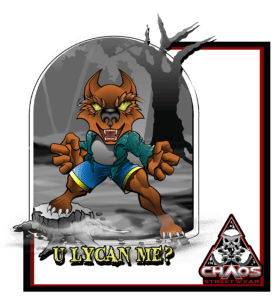A humorous design of the wolf man